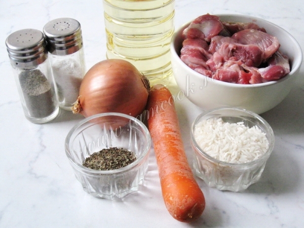 Ингредиенты для диетического плова