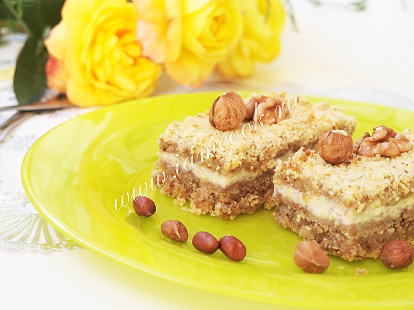 Рецепт пирога с орехами и творога и яблок