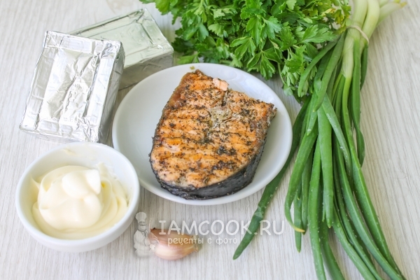 Ингредиенты для риейта с красной рыбой