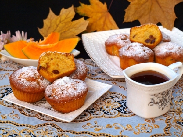 Кексы из тыквы с изюмом
