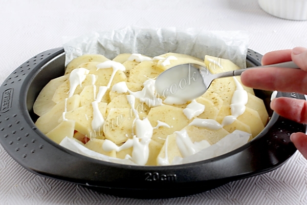 Выложить картофель