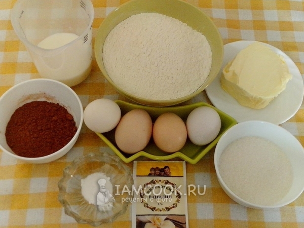 Ингредиенты для шоколадного кекса