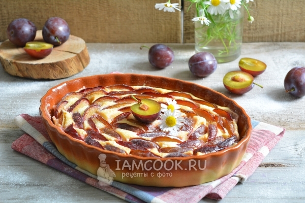 Рецепт творожной запеканки со сливами