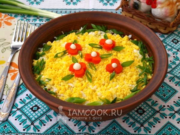 Фото салата «Мимоза» с горбушей