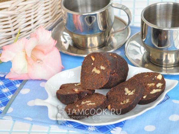 Рецепт шоколадной колбаски из бисквитной крошки