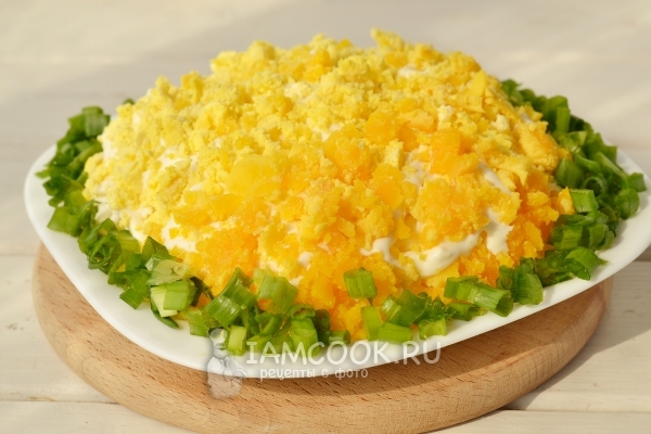 Готовый салат «Мимоза» с сардиной