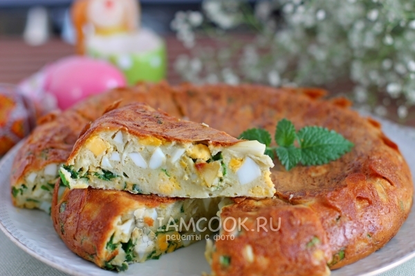 Рецепт пирога с яйцами и зеленью в мультиварке