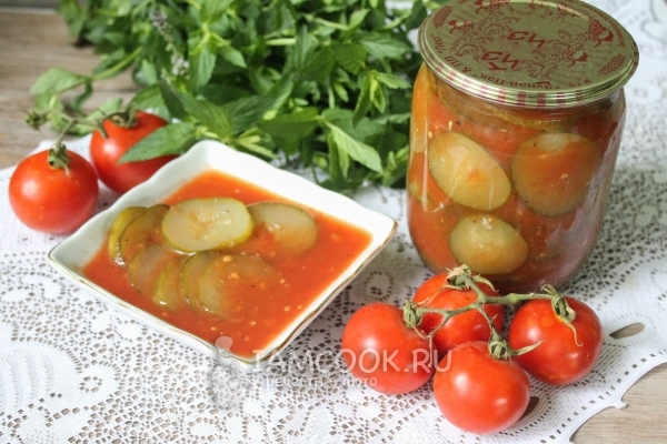Фото огурцов в томатной заливке на зиму