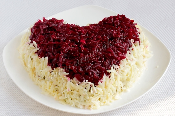 Последний слой салата признание из Свеклы