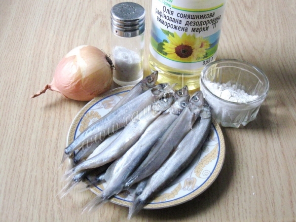 Ингредиенты для жарки мойвы