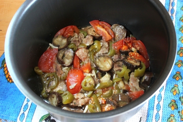 Тушим мясо с овощами в мультиварке