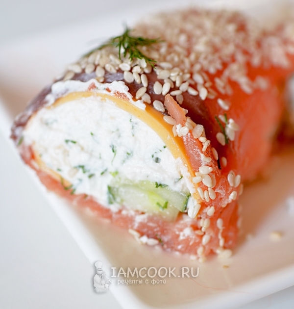 Рецепт рулетиков из сёмги