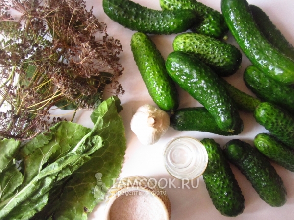 Ингредиенты для огурцов, квашеных с водкой