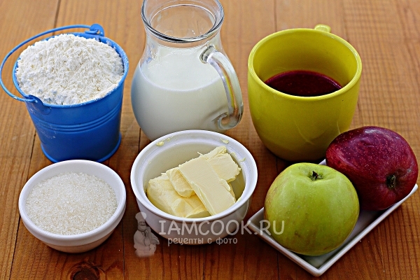 Ингредиенты для открытого пирога с яблоками
