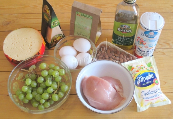 Ингредиенты для салата Тиффани