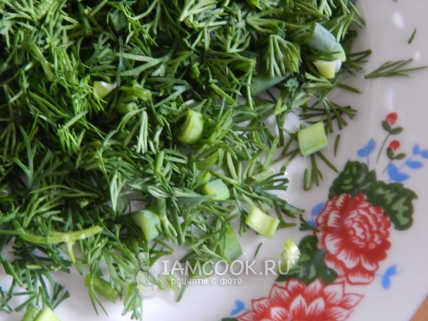Порезать укроп