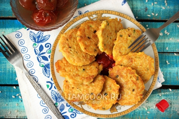 Рецепт рисовых оладий с куриным мясом