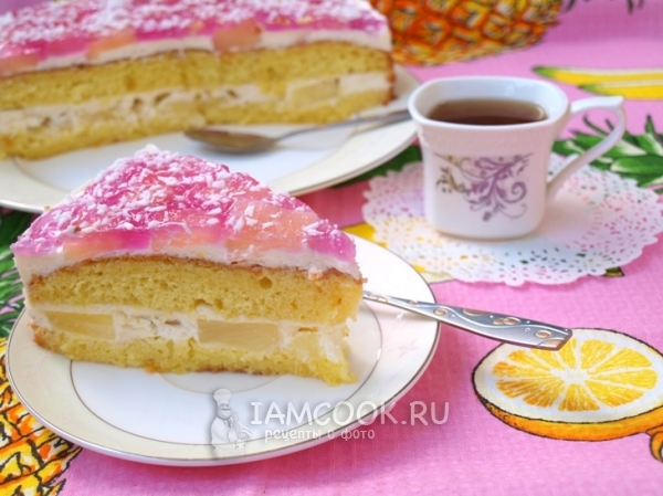 Фото торта с ананасами