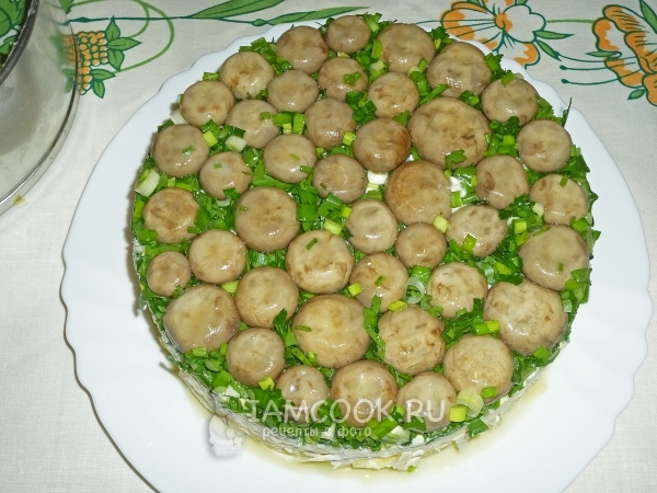 Получился перевернутый салат