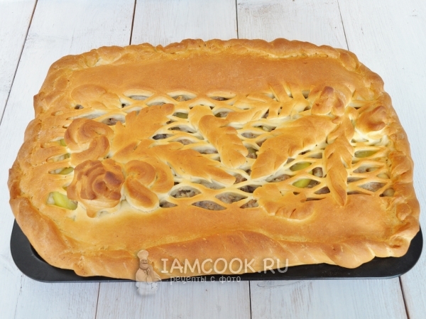 Рецепт пирога с мясом и картошкой в духовке