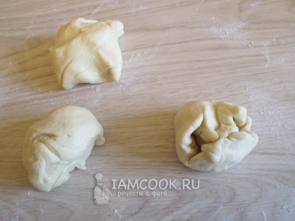 Собрать тесто внутрь