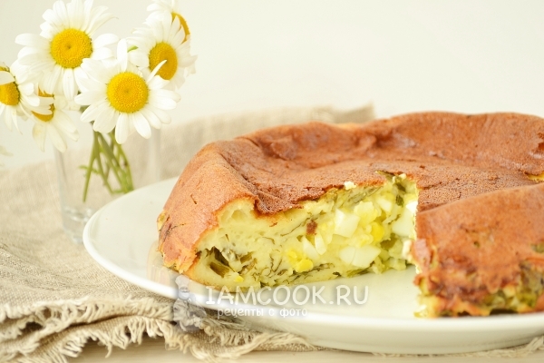 Фото пирога с черемшой и яйцом