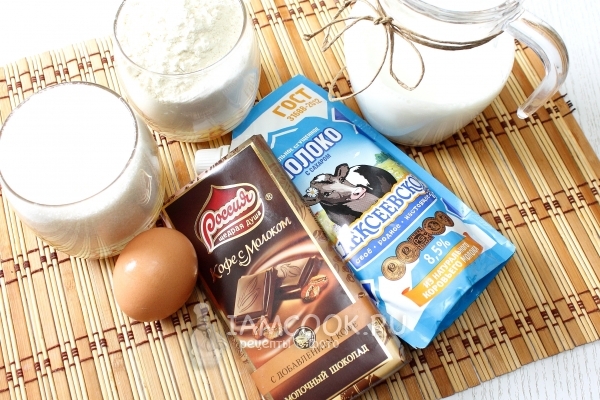 Ингредиенты для торта на сковороде со сгущенкой