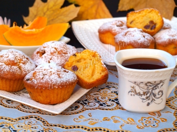 Рецепт тыквенных кексов с изюмом