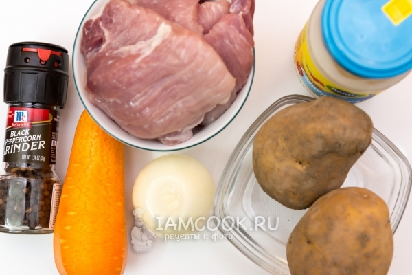 Ингредиенты для свинины с картошкой в духовке