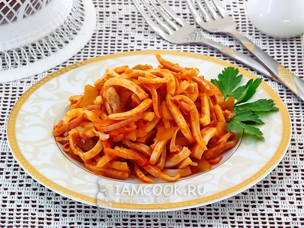 Фото кальмаров с икрой из солёных огурцов