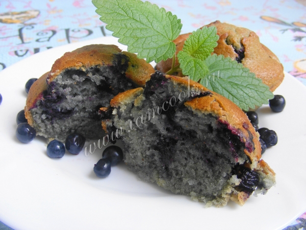 Кексы черничные фото