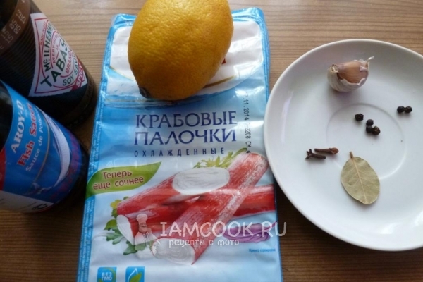 Ингредиенты для маринованных крабовых палочек