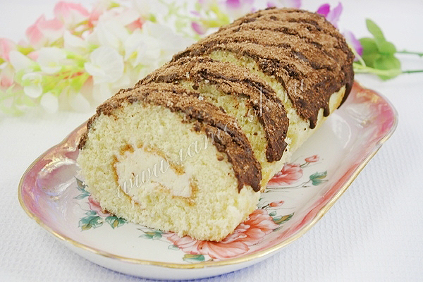 Рецепт бисквитного рулета с кремом