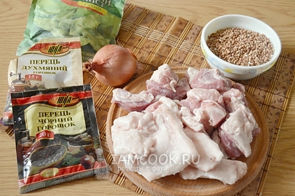 Ингредиенты для домашней тушенки с гречкой