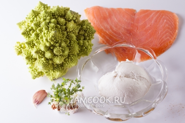 Ингредиенты для постного салата с капустой романеско