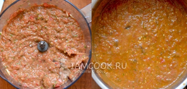 Овощи измельчить и уварить