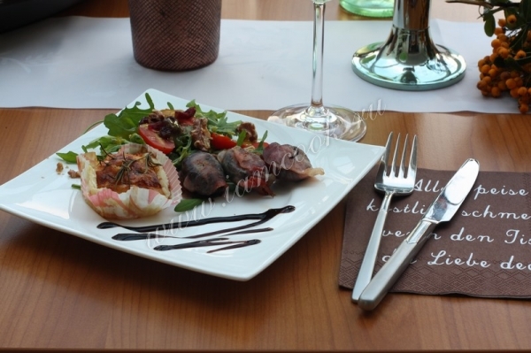 Рецепт салата с рукколой и закусками