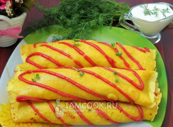 Фото нежных блинчиков с капустой