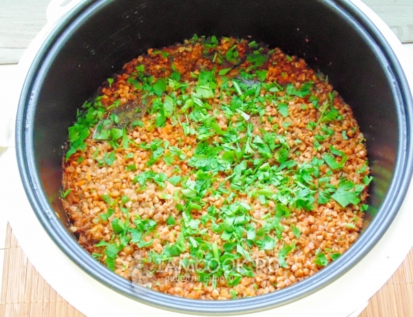 Готовая гречка по-купечески в мультиварке