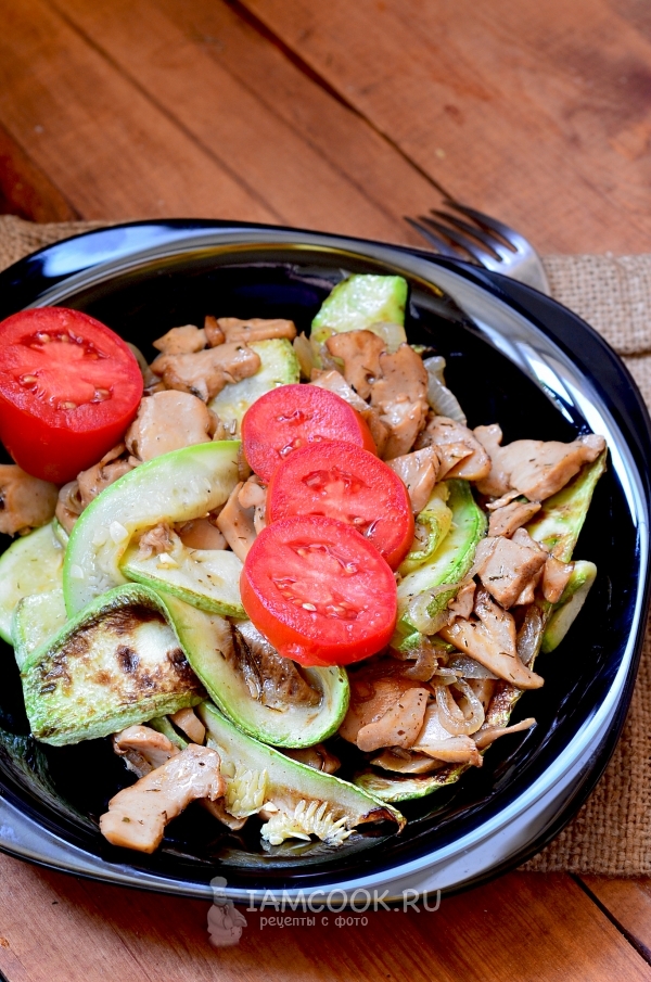 Рецепт кабачков жаренных с грибами