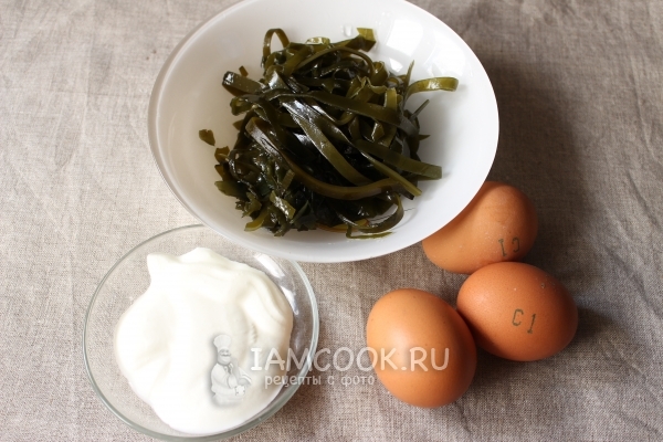 Ингредиенты для омлета «Камуфляж» с морской капустой