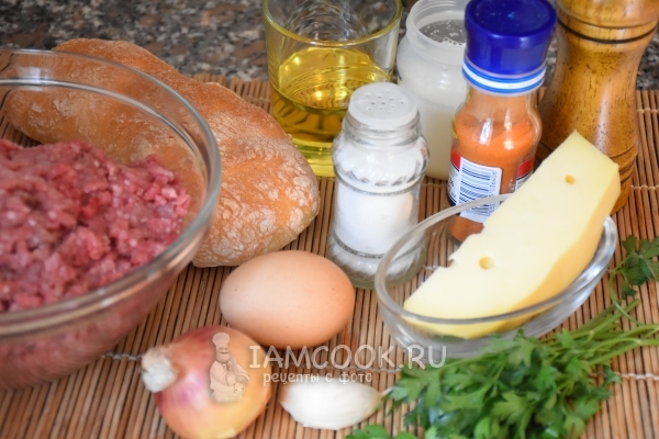 Ингредиенты для мясных зраз с сыром