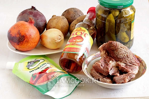 Ингредиенты для гранатового салата