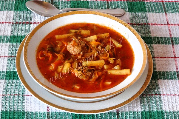 Рецепт борща с фрикадельками