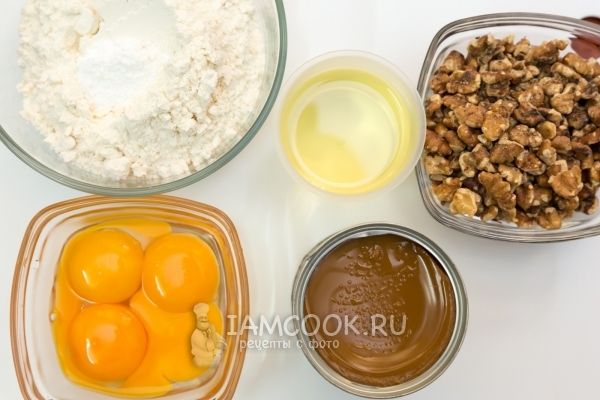 Ингредиенты для пирога с орехами «Карамельный»