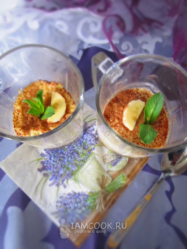 Рецепт cырно-бананового десерта в микроволновке