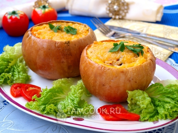 Рецепт фаршированной тыквы, запечённой в духовке