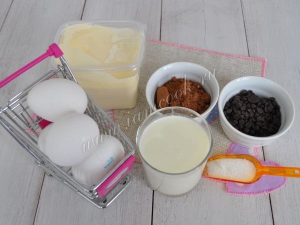 Ингредиенты для шоколадного мороженого