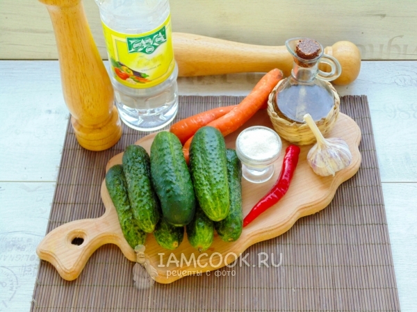 Ингредиенты для огурцов по-корейски на зиму