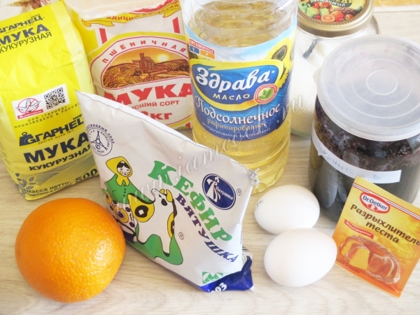 Ингредиенты для кекса на кефире в мультиварке